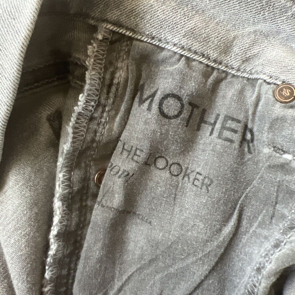 MOTHER Jeans The Looker Pop! Jeans Women's Size 24x31 Battleground Gray Skinny - Picture 7 of 9